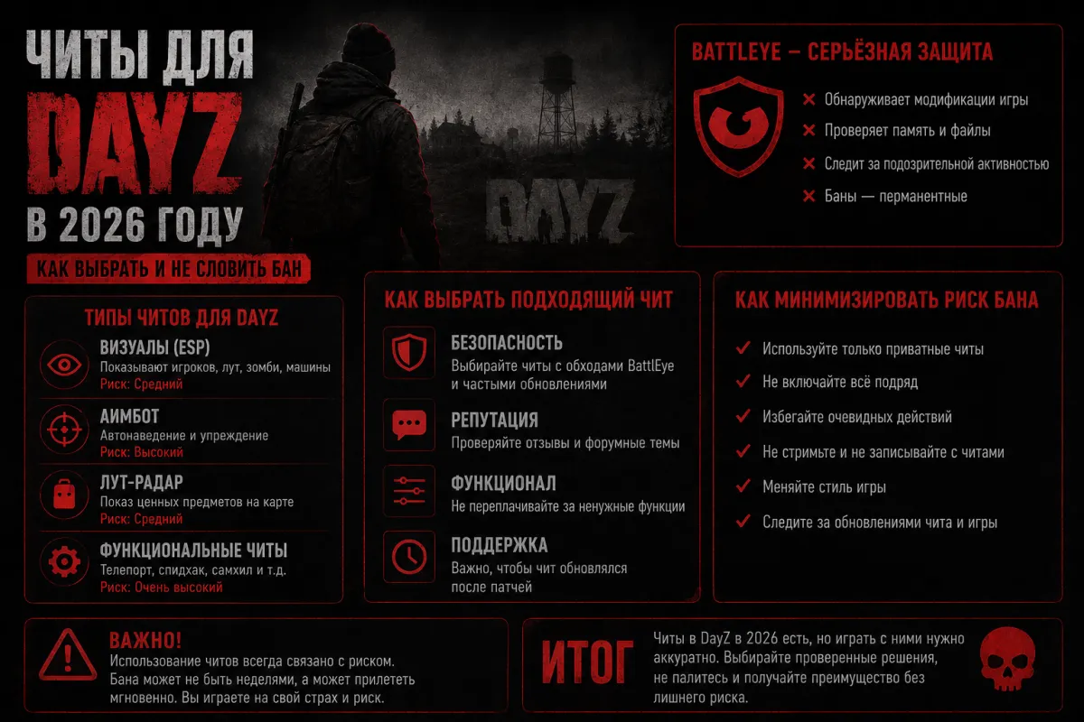 Читы для DayZ в 2026 году — как выбрать и не словить бан